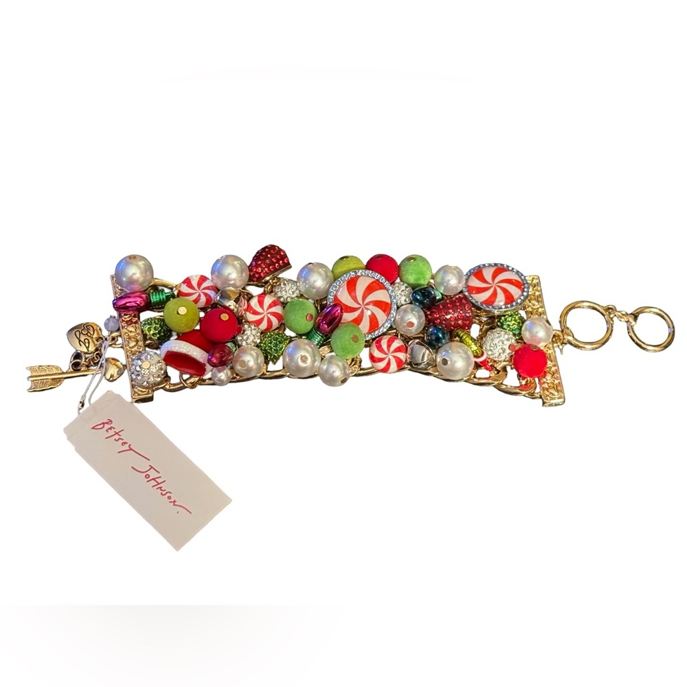 Betsey Johnson NWT Festive Fun Retro Chunky Christmas Charm Bracelet (J162) - Picture 9 of 12